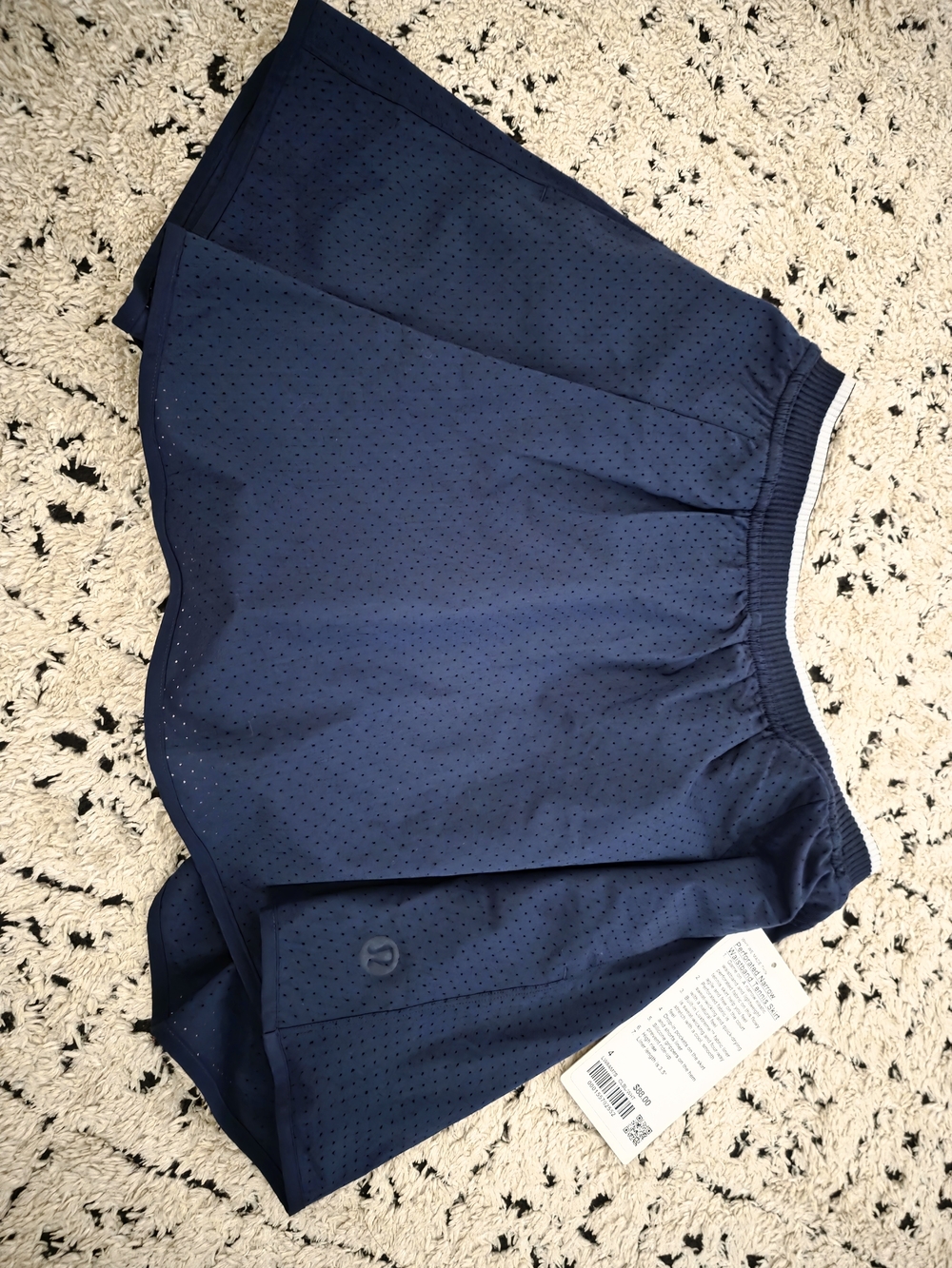 lululemon athletica Navy Perforated Athletic Skort with White Trim